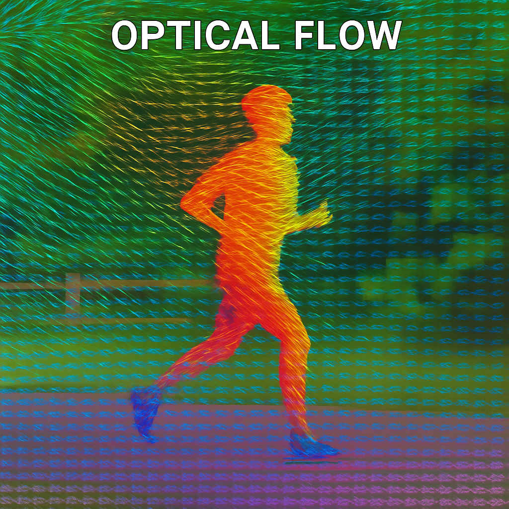 Visualization of optical flow between image frames